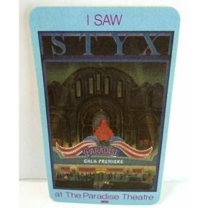 Styx Paradise Theatre Backstage Pass Original 1981 Rock Concert Vintage Gala